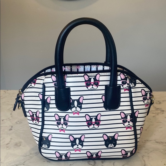 Betsey Johnson Handbags - Betsey Johnson Black and White French Bulldog Crossbody Bag